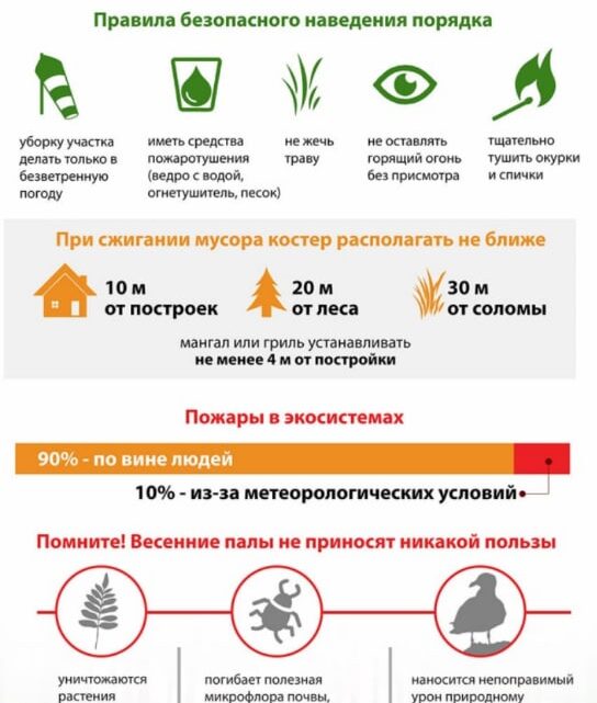 В МЧС рассказали о мерах предосторожности при наведении порядка на территории