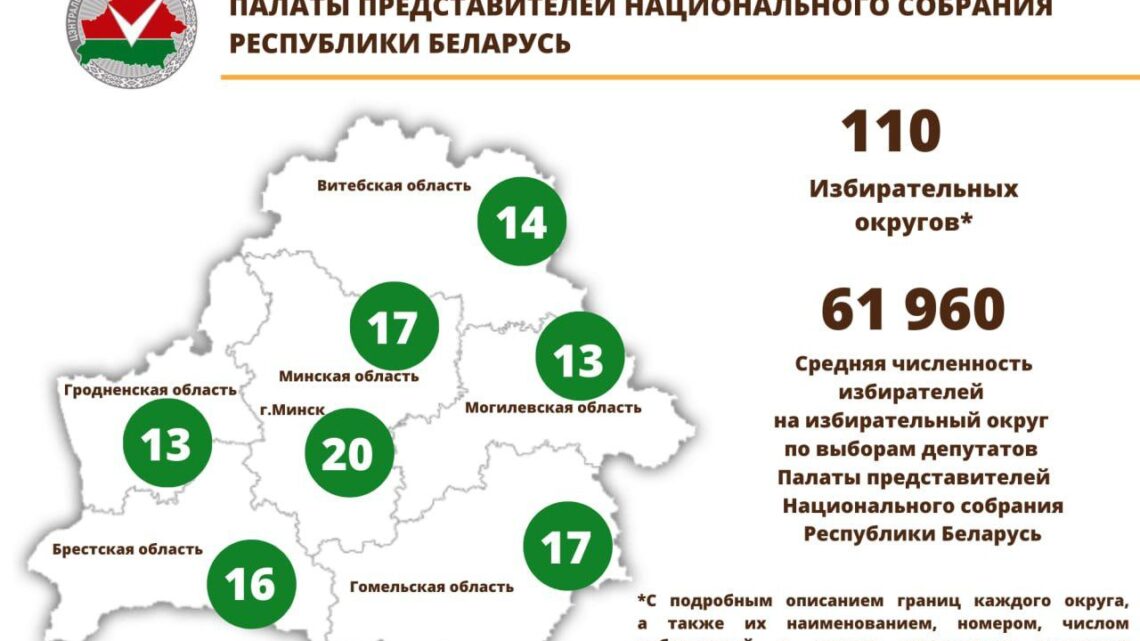 ЦИК Беларуси ⏺ ЦИК Беларуси образованы округа по выборам депутатов Палаты представителей Национального собрания Республики Беларусь восьмого созыва.